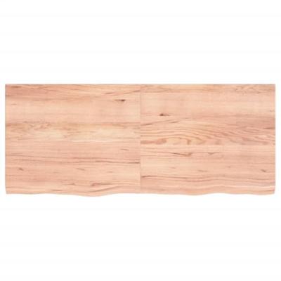 Tafelblad 120x50x(2-4)cm behandeld massief eikenhout lichtbruin