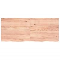 Tafelblad 120x50x(2-4)cm behandeld massief eikenhout lichtbruin - thumbnail