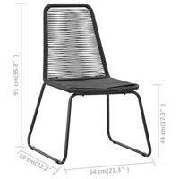 Tuinstoelen 2 st poly rattan zwart - thumbnail