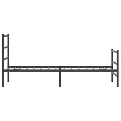 Bedframe met hoofd- en voeteneinde metaal zwart 80x200 cm