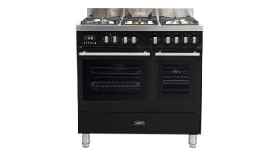 Boretti Milano Vrijstaand fornuis Zwart Gaskookplaat B