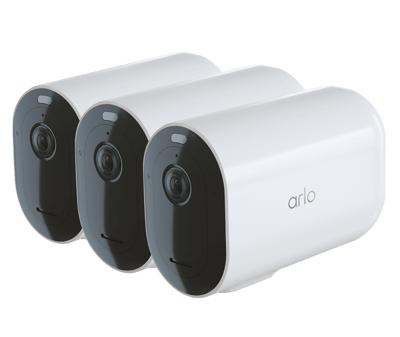 Arlo Pro 4 XL draadloze WiFi-beveiligingscamera voor buiten, 2K HDR, 160˚ kleurennachtzicht, sirene, bewegingsdetectie, 2-weg-audio, 12 mnd batterij, incl. proefp. Arlo Secure, 3 cam, wit