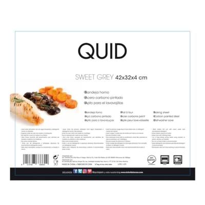 Anti-Aanbak Ovenplaat Quid Sweet Grey Zwart Metaal 42 x 32 x 4 cm