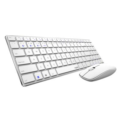 Rapoo "9300M draadloos toetsenbord combo set wit