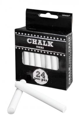 Amscan Schoolbordkrijt wit 7,5 cm 24 stuks | 24 stuks