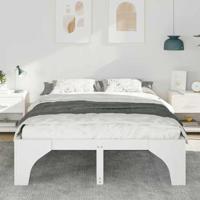 Bedframe met opslag Wit 150 x 200 cm Massief grenenhout - thumbnail