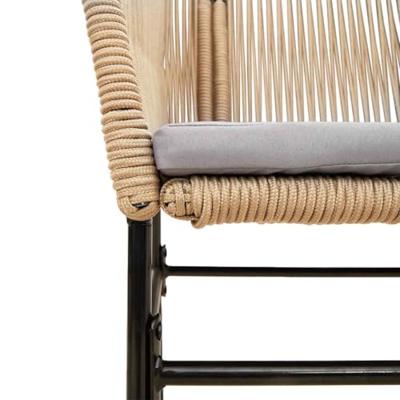 5-delige Tuinset met kussens poly rattan glas bruin - thumbnail