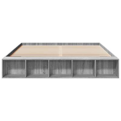 Bedframe bewerkt hout grijs sonoma eikenkleurig 200x200 cm - thumbnail