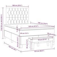 Boxspring met matras fluweel lichtgrijs 120x190 cm - thumbnail