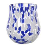 Vaas gevlekt - blauw/wit - ø14x15 cm - thumbnail