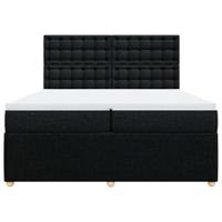 Boxspring met matras stof zwart 200x200 cm - thumbnail