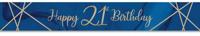 Foliebanner 21 Jaar Navy Blauw/Goud (275cm) - thumbnail