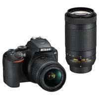 Nikon D3500 + AF-P DX 18-55mm f/3.5-5.G VR + AF-P DX 70-300mm f/4.5-6.3G Ed VR SLR camerakit 24,2 MP CMOS 6000 x 4000 Pixels Zwart - thumbnail