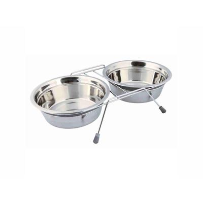 TRIXIE VOER / WATERBAK-SET KLAPPERBESCHERMING RVS / METAAL GRIJS 2X1,5 LTR TRIXIE VOER / WATERBAK-SET KLAPPERBESCHERMING RVS / METAAL GRIJS 2X1,5 LTR