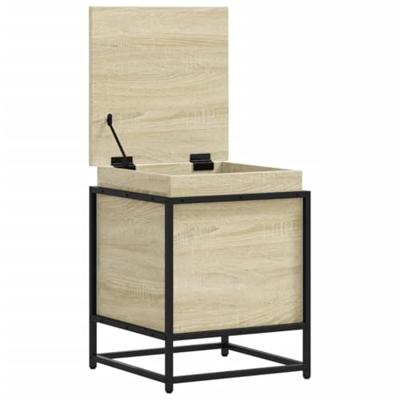 Opbergbox met deksel 40x40x51,5 cm bewerkt hout sonoma eiken - thumbnail