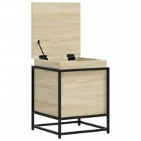Opbergbox met deksel 40x40x51,5 cm bewerkt hout sonoma eiken - thumbnail