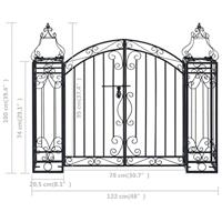 Poort decoratief 122x20,5x100 cm smeedijzer - thumbnail
