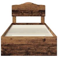Bedframe met hoofdeinde Oudhout 90 x 200 cm Bewerkt hout - thumbnail