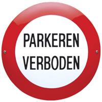 Bord rond parkeren verboden tekst - thumbnail