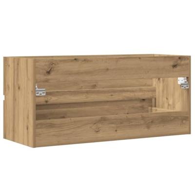 Wastafelkast 100x38,5x45 cm bewerkt hout artisanaal eikenkleur Wastafelkast 100x38,5x45 cm bewerkt hout artisanaal eikenkleur