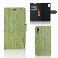 Sony Xperia XZ | Sony Xperia XZs | Book Style Case | Green Wood - thumbnail
