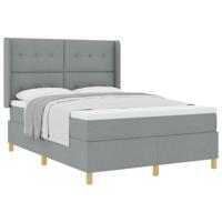 Boxspringbed met matras Lichtgrijs 140 x 200 cm Stof - thumbnail