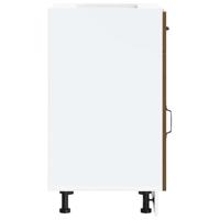 Keuken onderkast Kalmar bewerkt hout bruin eikenkleur - thumbnail