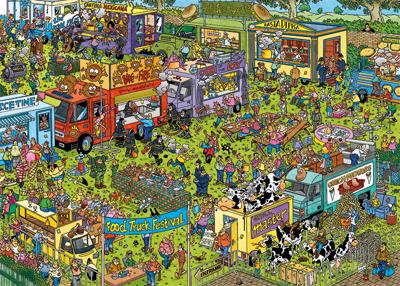 Jumbo legpuzzel Jan van Haasteren 2-in-1 Food Truck Festival 1000 stukjes