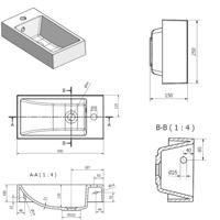 Fontein Sapho Small Rechthoekig 50x10x25 cm Links Keramiek Wit Sapho - thumbnail