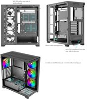 Xilence Gleam Midi-tower PC-behuizing Zwart Zijvenster - thumbnail
