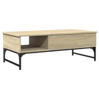 Salontafel 100x50x35 cm bewerkt hout en metaal sonoma eiken - thumbnail