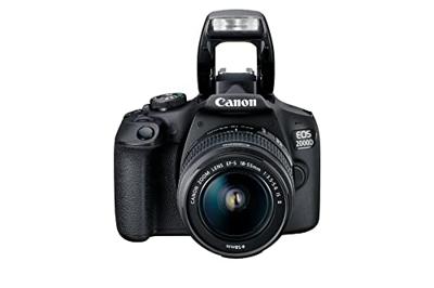 Canon EOS-2000D Digitale spiegelreflexcamera Incl. EF-S 18-55 mm IS II lens 24.1 Mpix Zwart Optische zoeker, Met ingebouwde flitser, WiFi, Full-HD