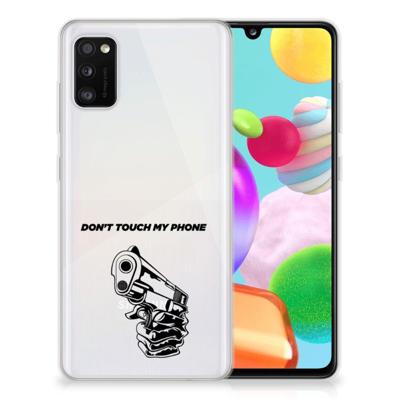 Samsung Galaxy A41 Silicone-hoesje Gun Don't Touch My Phone