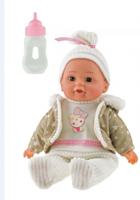 Toi-Toys Lovely baby babypop winterkleren en flesje - thumbnail