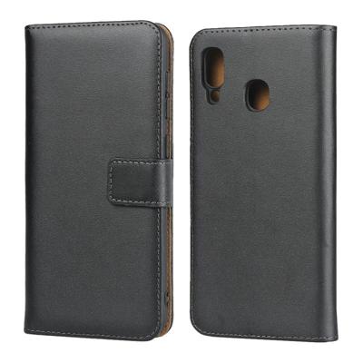 Horizontale Flip lederen case voor Galaxy A30/A20 met magnetische gesp & houder & kaartsleuven & portemonnee (zwart)