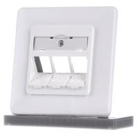 Metz Connect 130B20D31002KE Netwerkdoos Inbouw (in muur) Inzet met centraalstuk en frame Zonder connectoren 3 poorten Zuiver wit (RAL 9010) - thumbnail