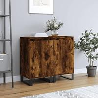 Dressoirs 2 st 40x35x70 cm bewerkt hout gerookt eikenkleurig - thumbnail