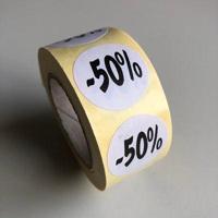 Etiket wit 27mm -50% 500/rol - 40 stuks - thumbnail