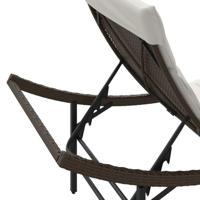 Ligbed met kussen 55x199x50 cm poly rattan bruin - thumbnail