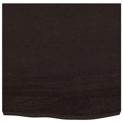 Wandschap 60x60x(2-6)cm behandeld massief eikenhout donkerbruin