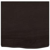 Wandschap 60x60x(2-6)cm behandeld massief eikenhout donkerbruin - thumbnail