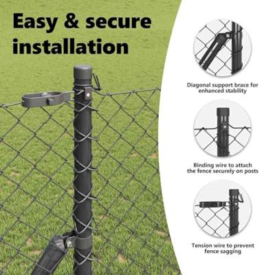 VidaXL Afrasteringspaal grijs 10 x 1 m (40 x 40 mm gaas) staal en pvc