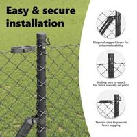 VidaXL Afrasteringspaal grijs 10 x 1 m (40 x 40 mm gaas) staal en pvc - thumbnail