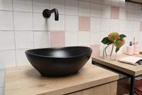 Waskom keramiek mat zwart 40x33x14.5cm - thumbnail