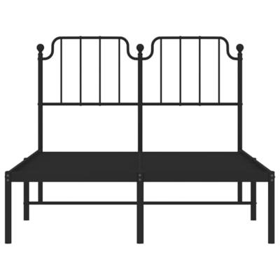 Bedframe met hoofdbord metaal zwart 120x200 cm Bedframe met hoofdbord metaal zwart 120x200 cm