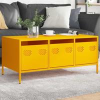 Salontafel 101,5x50x43,5 cm koudgewalst staal mosterdgeel - thumbnail