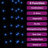 5 st Lichtslinger met 200 LED's solar binnen/buiten blauw - thumbnail