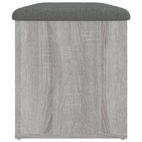 Opbergbankje 82x42x45 cm bewerkt hout grijs sonoma eikenkleurig - thumbnail