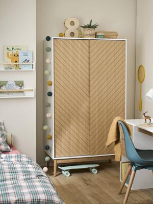 2-deurs kast met visgraatmotief hout