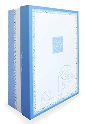 Vierkante knuffel 27 cm petit chou beer - DOUDOU ET COMPAGNIE blauw